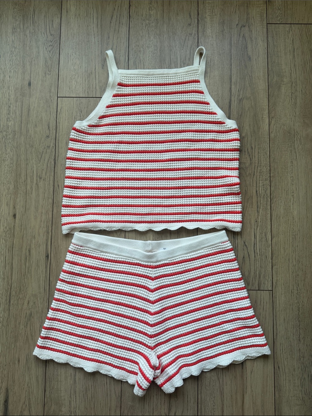 Amazon Essentials x Sofia Grainge Knit 2 Piece Set Tank Top Shorts Women’s Large